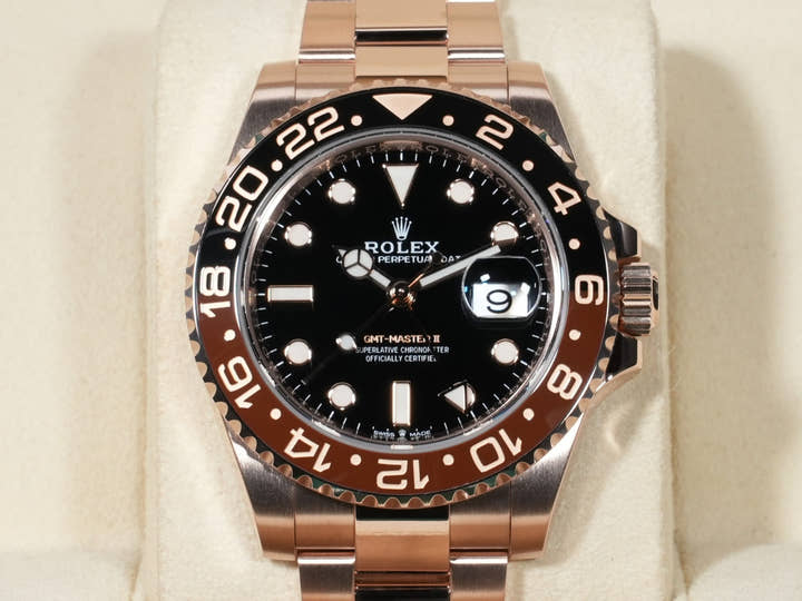 Rolex GMT-Master II Ref. 126715CHNR Everose Gold, Black Dial, Oyster Bracelet, Excellent Condition (gg4oxjwt)