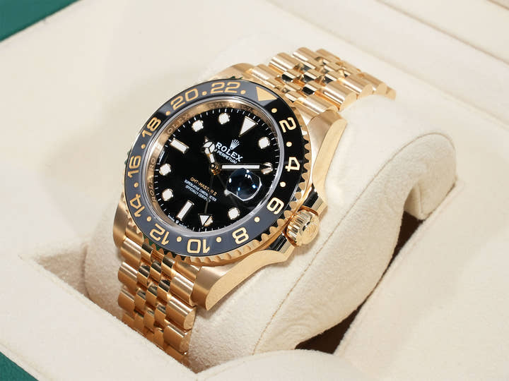 Rolex GMT-Master II Ref. 126718GRNR Yellow Gold with Black Dial and Jubilee Bracelet, Excellent Condition (u4nrygei)