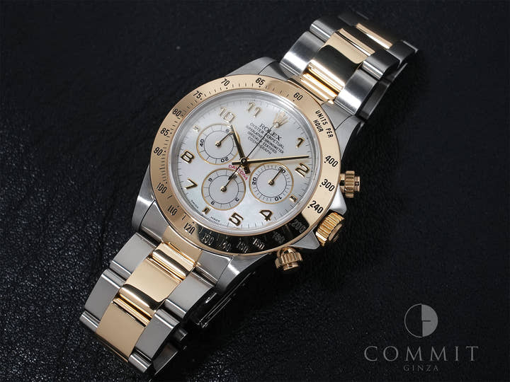 Rolex Daytona El Primero Ref. 16523NA Stainless Steel/Yellow Gold White Shell Arabic Dial Excellent Condition e5hscj4y