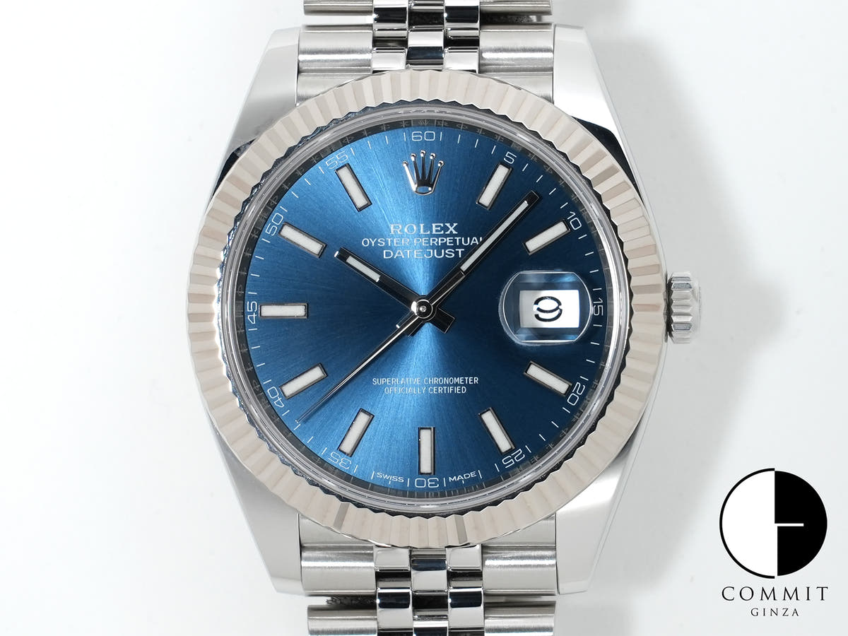 Rolex Datejust 41 Ref. 126334 Stainless Steel/White Gold Bright Blue Dial Jubilee Bracelet Excellent Condition 5w3r3dpe