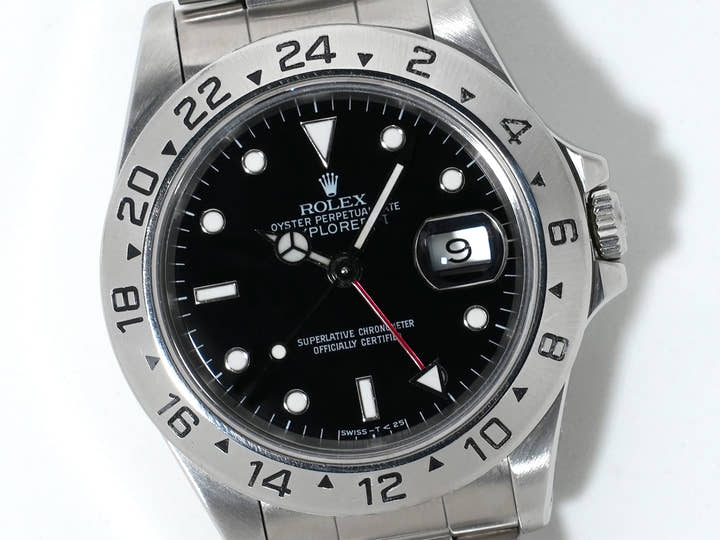 Pre-owned Rolex Explorer II Ref. 16570 Stainless Steel Black Dial Oyster Bracelet (y54f96tv)