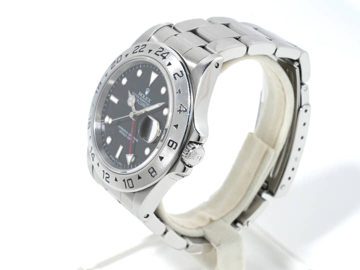 Pre-owned Rolex Explorer II Ref. 16570 Stainless Steel Black Dial Oyster Bracelet (y54f96tv)