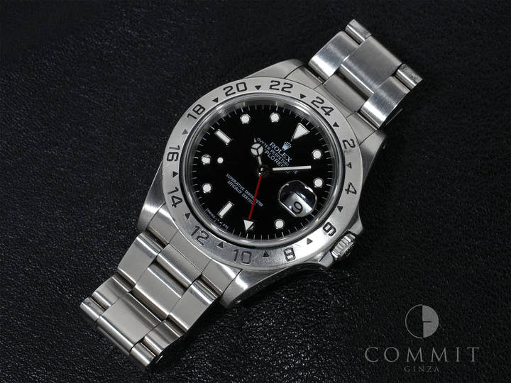 Pre-owned Rolex Explorer II Ref. 16570 Stainless Steel Black Dial Oyster Bracelet (y54f96tv)