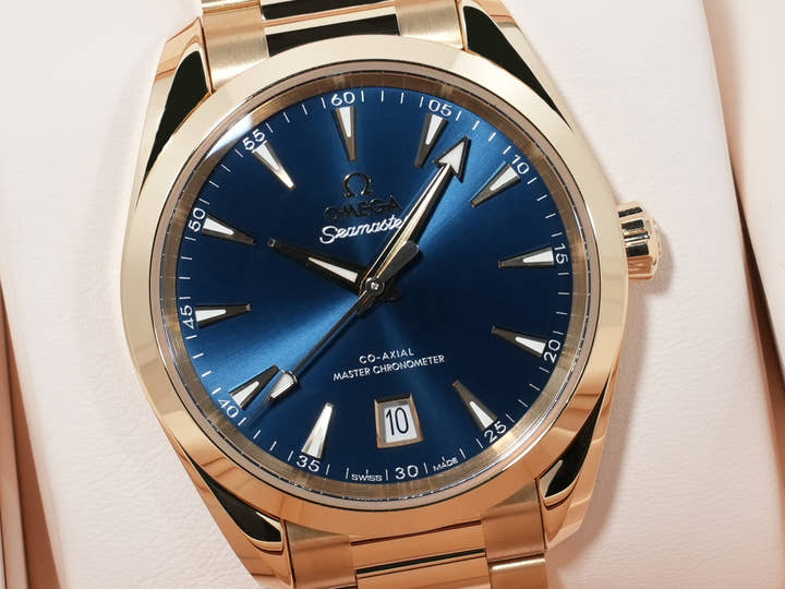 オメガ シーマスター アクアテラ 150M Ref.220.50.38.20.03.001 ムーンシャインゴールド ブルー文字盤 未使用 c82vwqsi