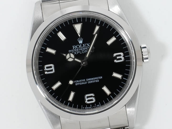 ロレックス エクスプローラーI Ref.14270 ステンレススチール ブラック文字盤 オイスターブレスレット 美品 2or585tb