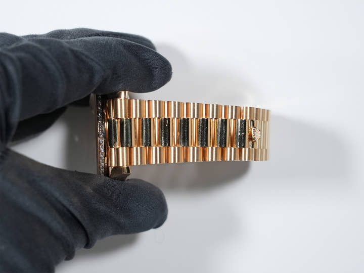 ロレックス デイデイト40 Ref.228348RBR イエローゴールド パヴェダイヤモンドx10Pダイヤ文字盤 中古 7rtzvvzp