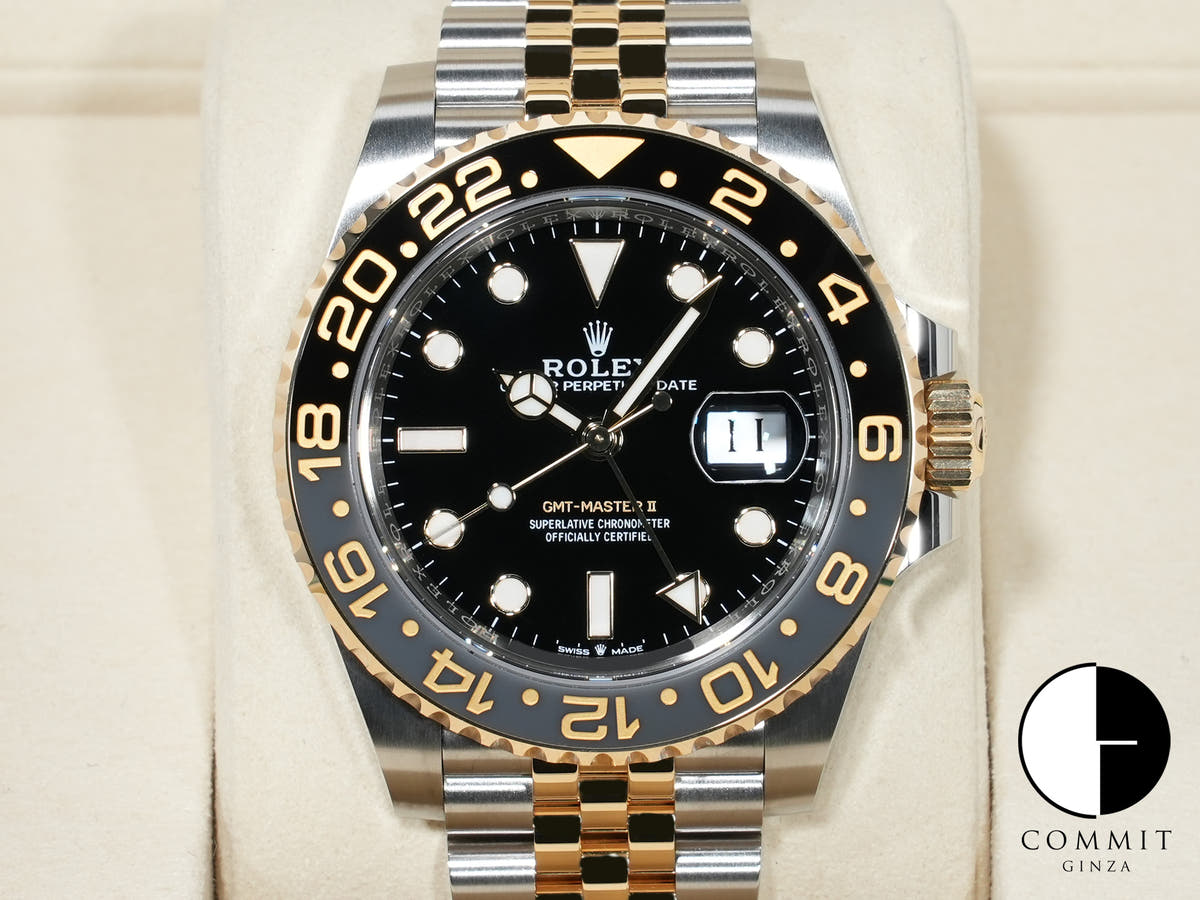 ロレックス GMTマスターII Ref.126713GRNR ステンレススチール/イエローゴールド ブラック文字盤 ジュビリーブレスレット 未使用 bpybo855