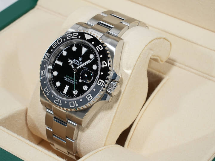 ロレックス GMTマスターII Ref.126710GRNR ステンレススチール ブラック文字盤 オイスターブレスレット 美品 qgtbj24n