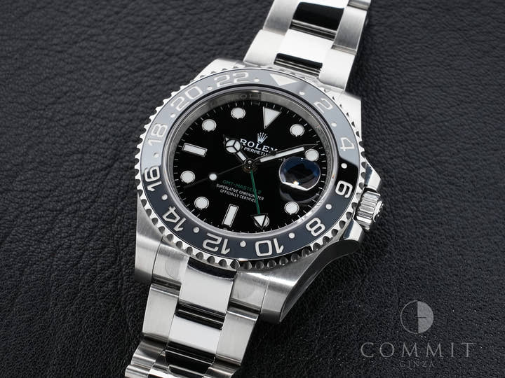ロレックス GMTマスターII Ref.126710GRNR ステンレススチール ブラック文字盤 オイスターブレスレット 美品 qgtbj24n