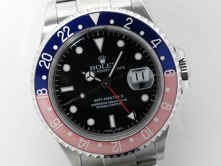 ロレックス GMTマスターII Ref.16710 ステンレススチール ブラック文字盤 オイスターブレスレット 中古 eyibd377