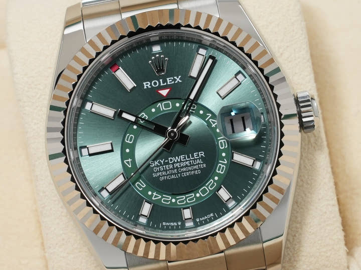 ロレックス スカイドゥエラー Ref.336934 ステンレススチール/ホワイトゴールド ミントグリーン文字盤 オイスターブレスレット 中古 v5uqv28u
