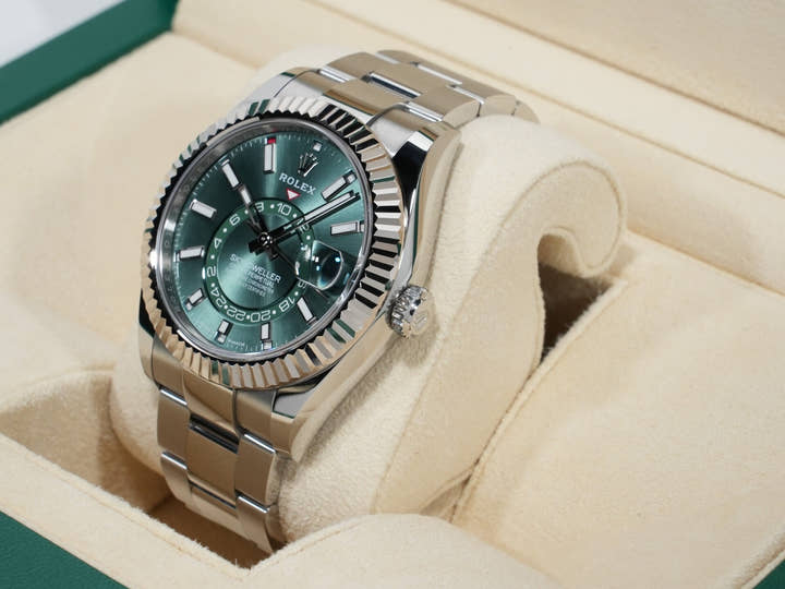 ロレックス スカイドゥエラー Ref.336934 ステンレススチール/ホワイトゴールド ミントグリーン文字盤 オイスターブレスレット 中古 v5uqv28u