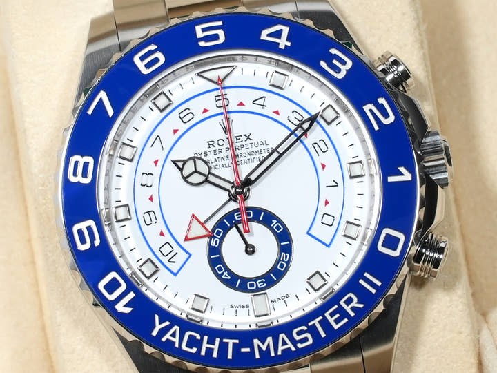 Rolex Yacht-Master II Ref. 116680 Stainless Steel White Dial Excellent Condition 2dg4idup