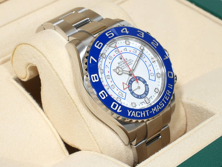 Rolex Yacht-Master II Ref. 116680 Stainless Steel White Dial Excellent Condition 2dg4idup