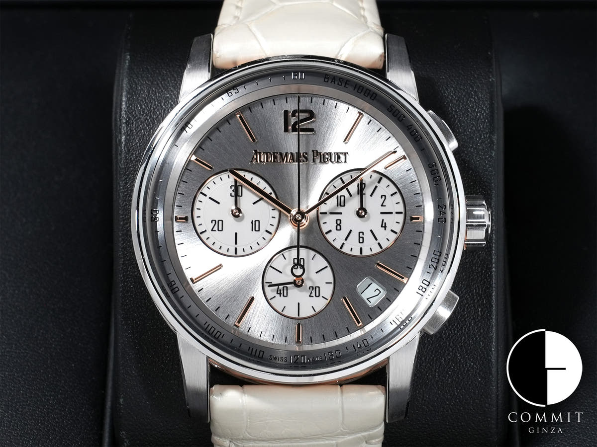 オーデマピゲ CODE 11.59 バイ オーデマ ピゲ クロノグラフ Ref.26393CR.OO.A009CR.01 ホワイトゴールド/ピンクゴールド シルバー文字盤 中古 m4amotzo