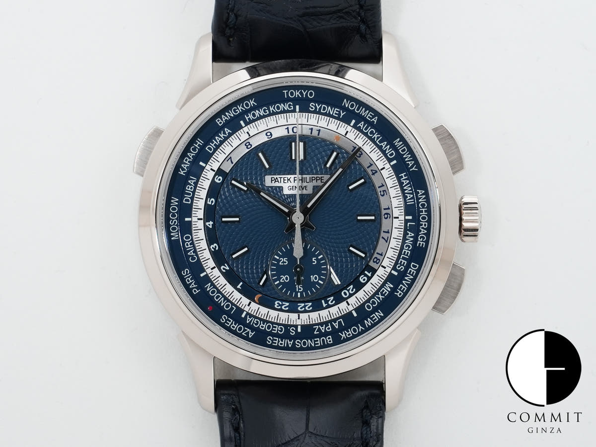 パテックフィリップ コンプリケーション ワールドタイム クロノグラフ Ref.5930G-001 ホワイトゴールド ブルー文字盤 未使用 sq3357wy