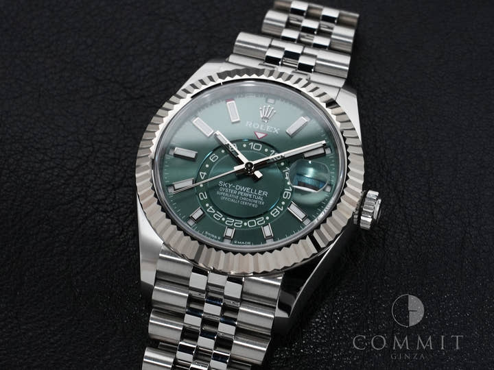 ロレックス スカイドゥエラー Ref.336934 ステンレススチール/ホワイトゴールド ミントグリーン文字盤 ジュビリーブレスレット 美中古 rdjt62zp