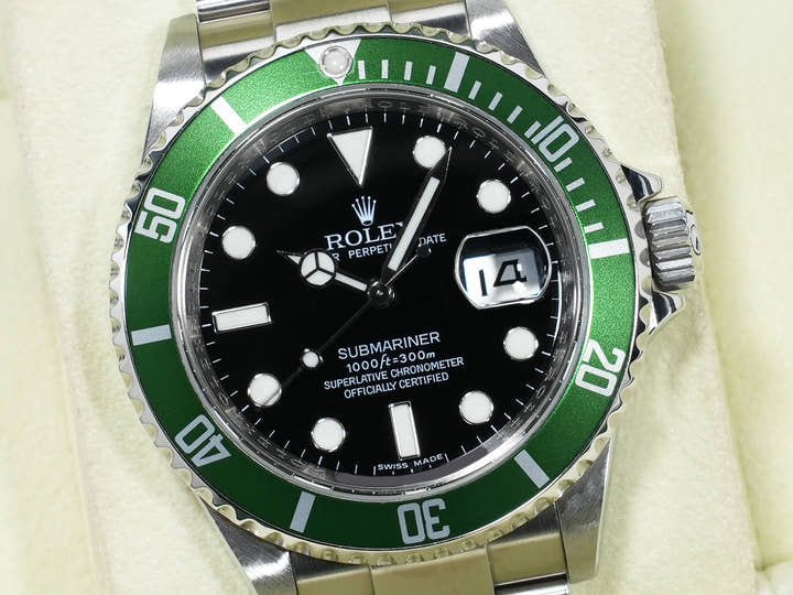 ロレックス サブマリーナー デイト Ref.16610LV ステンレススチール ブラック文字盤 美中古 76d7ruys