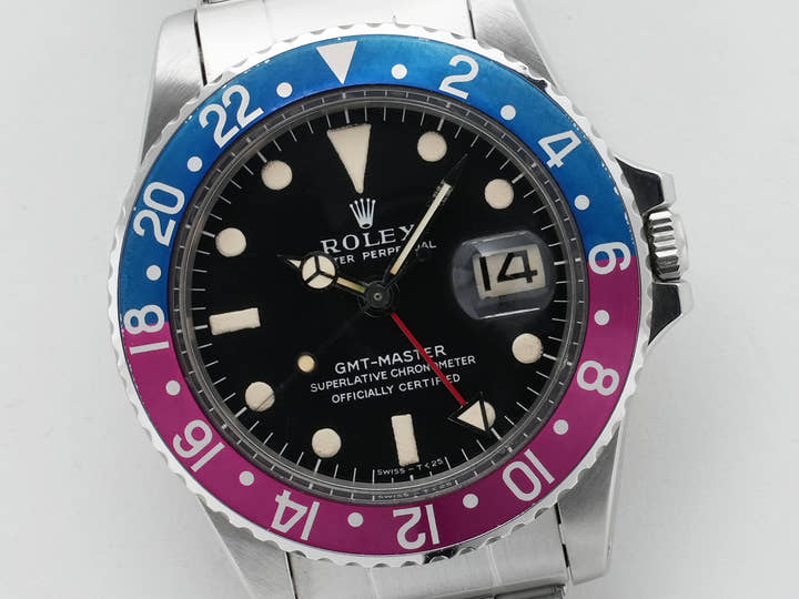 ロレックス GMTマスター Ref.1675 ステンレススチール ブラック文字盤 オイスターブレスレット 中古 9kz8c82k