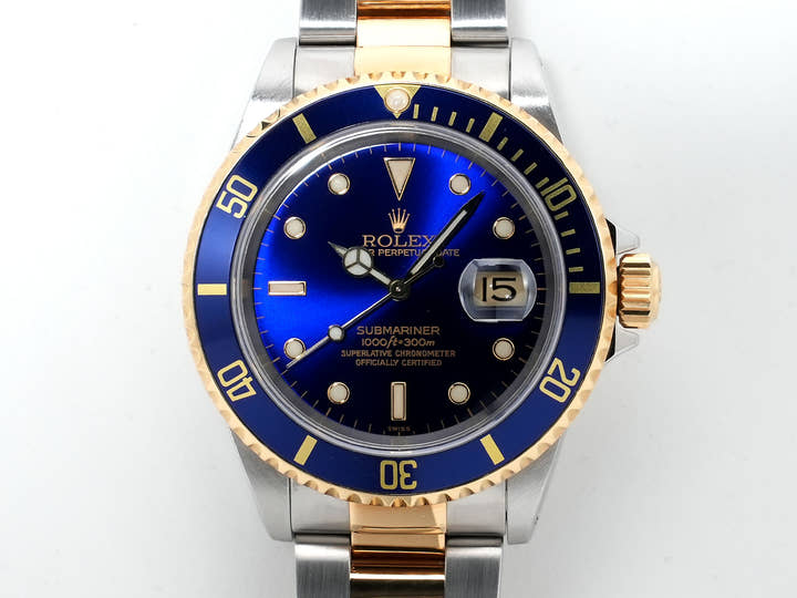 ロレックス サブマリーナー デイト Ref.16613 ステンレススチール/イエローゴールド ブルー文字盤 中古 oq2ssh44