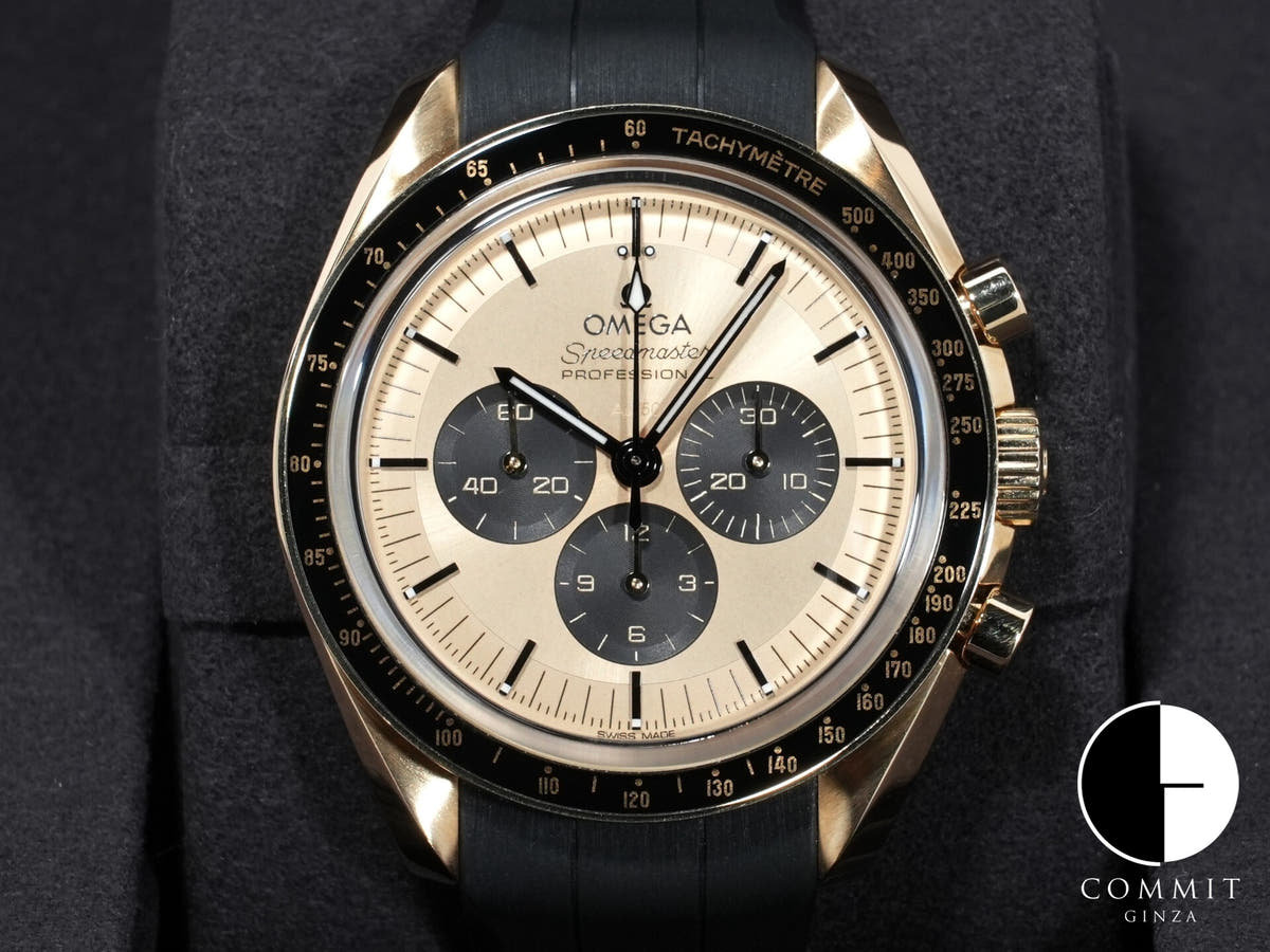 オメガ スピードマスター ムーンウォッチ プロフェッショナル コーアクシャル マスター クロノメーター クロノグラフ 42MM Ref.310.62.42.50.99.001 ムーンシャインゴールド イエロー文字盤 美中古 xht3xhr4