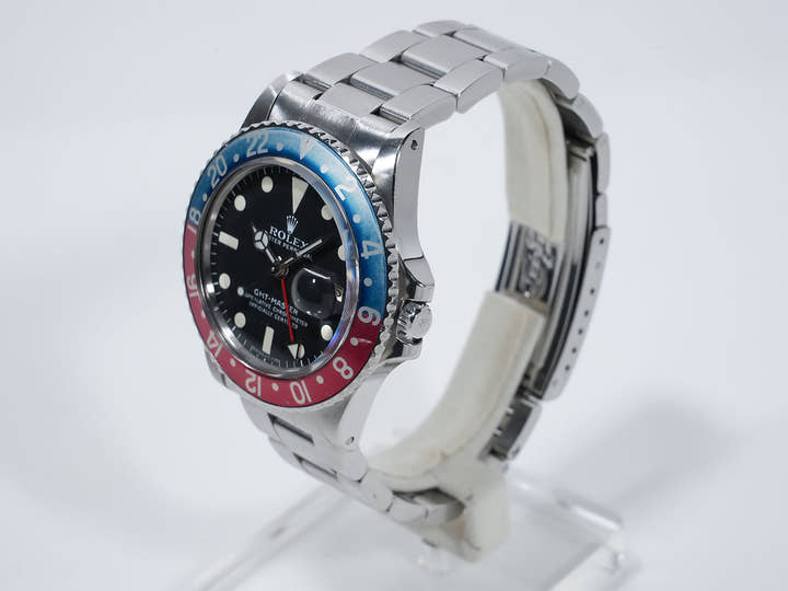 ロレックス GMTマスター Ref.1675 ステンレススチール ブラック文字盤 オイスターブレスレット 中古 qujicc3s