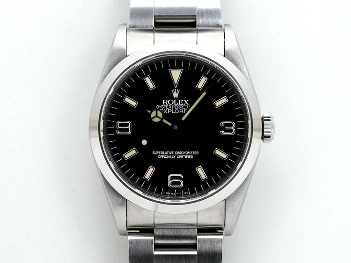ロレックス エクスプローラーI Ref.14270 ステンレススチール ブラック文字盤 オイスターブレスレット 中古 97s8crjs