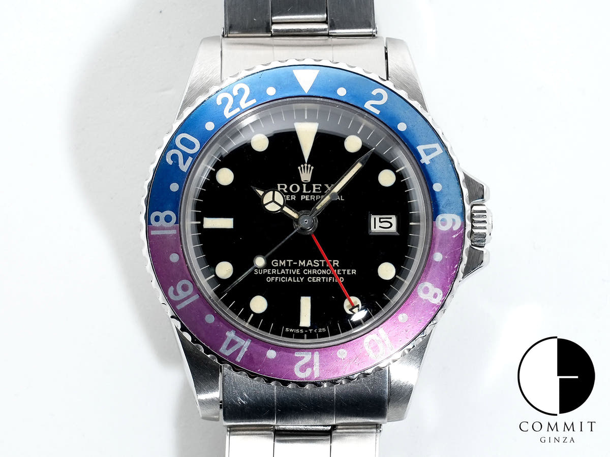 ロレックス GMTマスター Ref.1675 ステンレススチール ブラック文字盤 オイスターブレスレット 中古 ty7y9395