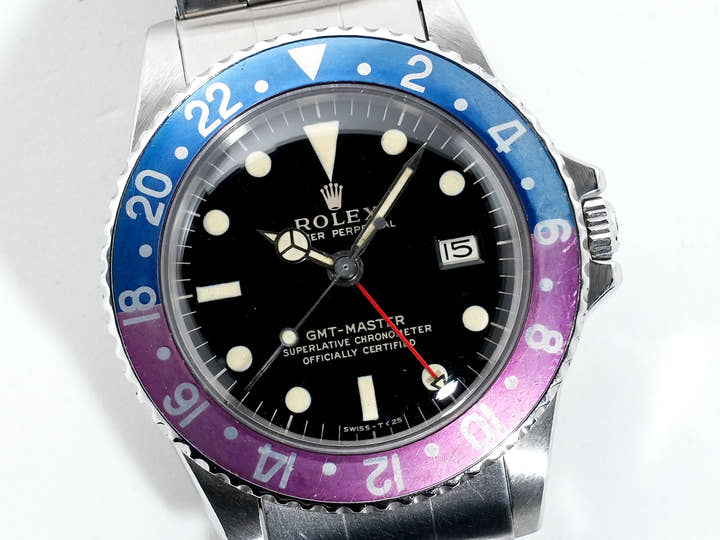 ロレックス GMTマスター Ref.1675 ステンレススチール ブラック文字盤 オイスターブレスレット 中古 ty7y9395