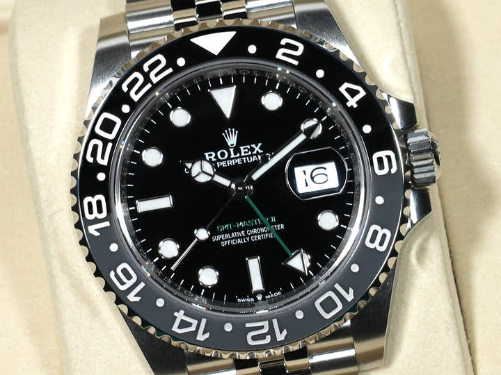 Rolex GMT-Master II Ref. 126710GRNR Stainless Steel Black Dial Jubilee Bracelet Unused o7h2p9sb