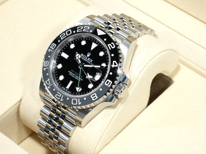 Rolex GMT-Master II Ref. 126710GRNR Stainless Steel Black Dial Jubilee Bracelet Unused o7h2p9sb