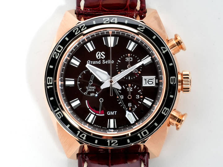 グランドセイコー スポーツコレクション スプリングドライブ20周年記念限定モデル Ref.SBGC230 ピンクゴールド ダークレッド文字盤 中古 mf78oi48