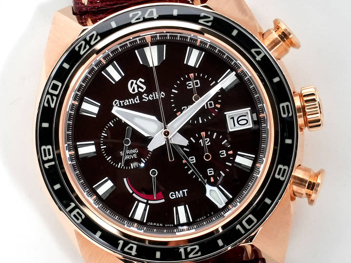 グランドセイコー スポーツコレクション スプリングドライブ20周年記念限定モデル Ref.SBGC230 ピンクゴールド ダークレッド文字盤 中古 mf78oi48