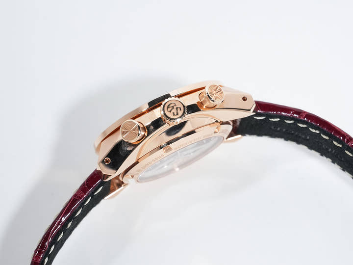 グランドセイコー スポーツコレクション スプリングドライブ20周年記念限定モデル Ref.SBGC230 ピンクゴールド ダークレッド文字盤 中古 mf78oi48