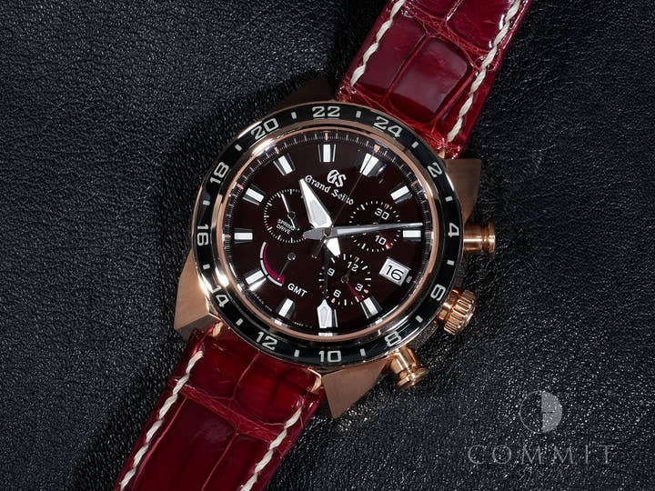 グランドセイコー スポーツコレクション スプリングドライブ20周年記念限定モデル Ref.SBGC230 ピンクゴールド ダークレッド文字盤 中古 mf78oi48