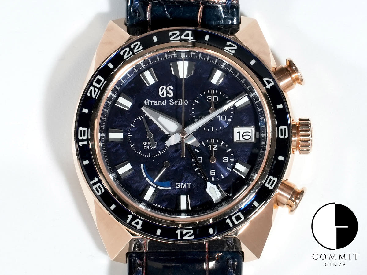 グランドセイコー スポーツコレクション グランドセイコー60周年記念限定モデル Ref.SBGC238 ピンクゴールド ブルー文字盤 中古 p7pvheir