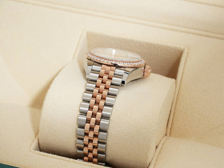 ロレックス デイトジャスト28 Ref.279381RBR ステンレススチールxエバーローズゴールド ホワイトシェルx10Pダイヤ文字盤 美中古 nnddb3uq