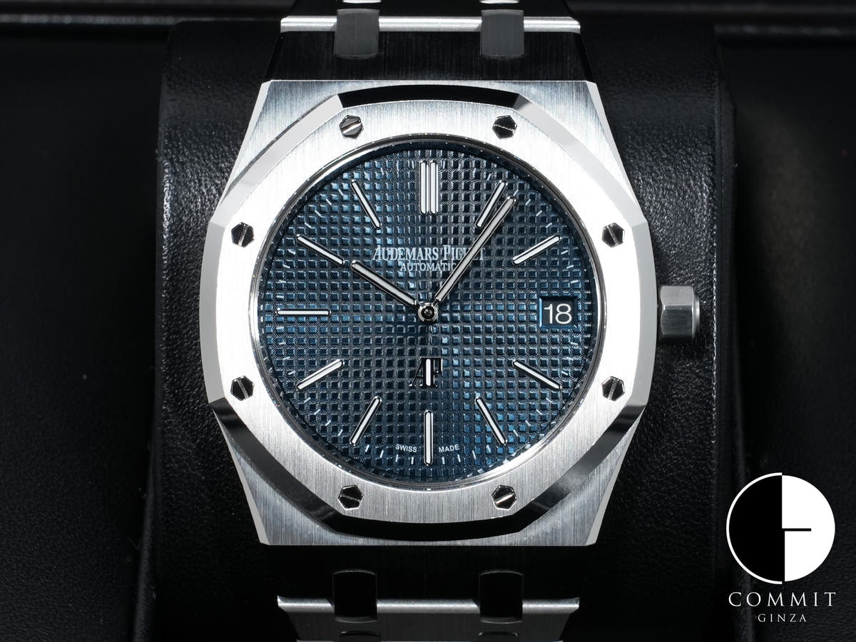 オーデマピゲ ロイヤルオーク ジャンボ エクストラ シン Ref.15202ST.OO.1240ST.01 ステンレススチール ブルー文字盤 美中古 fidmr7zx