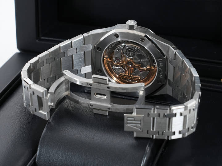 オーデマピゲ ロイヤルオーク ジャンボ エクストラ シン Ref.15202ST.OO.1240ST.01 ステンレススチール ブルー文字盤 美中古 fidmr7zx