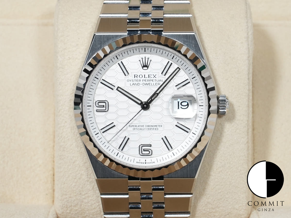ロレックス ランドドゥエラー Ref.127234 ステンレススチール/ホワイトゴールド ホワイト文字盤 ジュビリーブレスレット 美中古 6se5k2s9