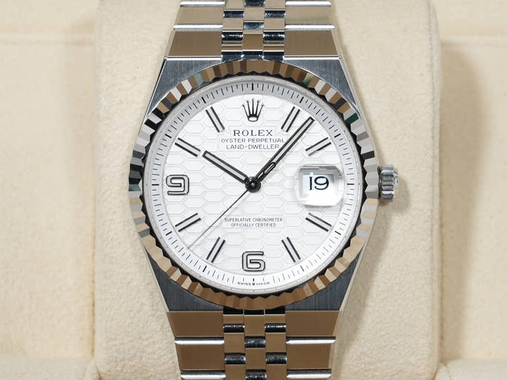 ロレックス ランドドゥエラー Ref.127234 ステンレススチール/ホワイトゴールド ホワイト文字盤 ジュビリーブレスレット 美中古 6se5k2s9