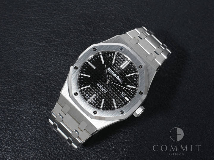 オーデマピゲ ロイヤルオーク Ref.15400ST.OO.1220ST.01 ステンレススチール ブラック文字盤 美品 nqzg2wnk