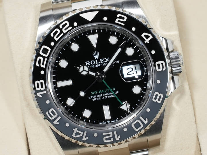 ロレックス GMTマスターII Ref.126710GRNR ステンレススチール ブラック文字盤 オイスターブレスレット 未使用 3yj9j6qb