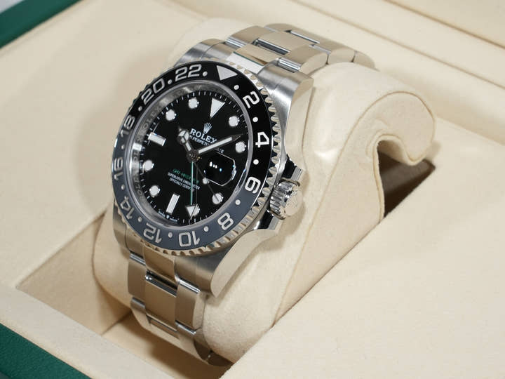 ロレックス GMTマスターII Ref.126710GRNR ステンレススチール ブラック文字盤 オイスターブレスレット 未使用 3yj9j6qb
