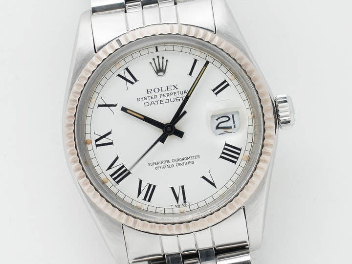 ロレックス デイトジャスト Ref.16014 ステンレススチール/ホワイトゴールド ホワイトバックリー文字盤 中古 qugwwsim