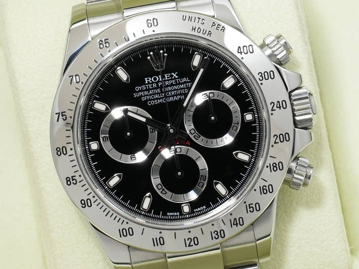 ロレックス デイトナ Ref.116520 ステンレススチール ブラック文字盤 中古 dmmcvjgk