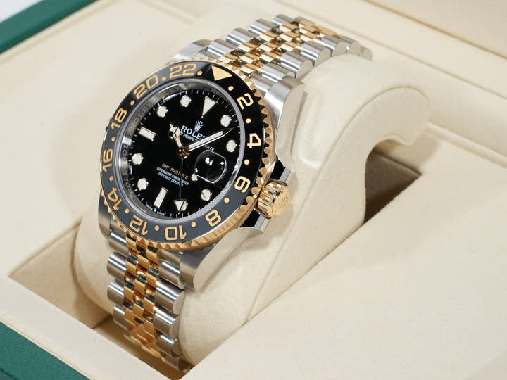 ロレックス GMTマスターII Ref.126713GRNR ステンレススチール/イエローゴールド ブラック文字盤 ジュビリーブレスレット 未使用 3e8xmcro