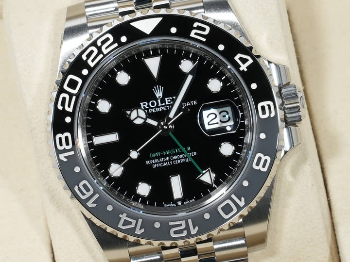 ロレックス GMTマスターII Ref.126710GRNR ステンレススチール ブラック文字盤 ジュビリーブレスレット 未使用 ou7qq3m6