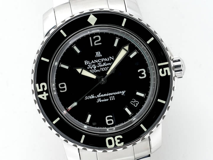 ブランパン フィフティ ファゾムス 50th Ref.2200A-1130-71 ステンレススチール ブラック文字盤 中古 wde5so3j