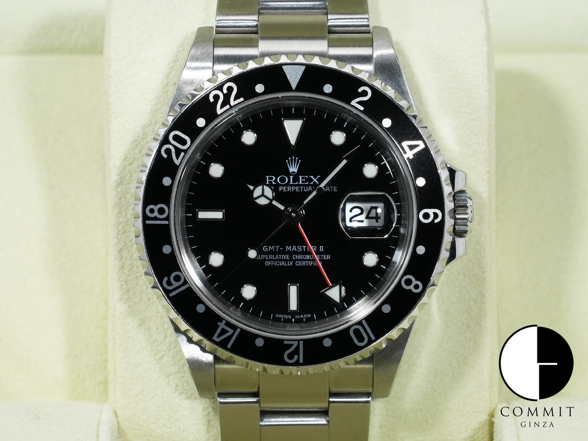 ロレックス GMTマスターII Ref.16710 ステンレススチール ブラック文字盤 オイスターブレスレット 美中古 rvv4r8o7